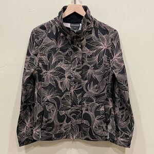 Athleta Odyssey Black Floral Print Jacket - Size: Medium